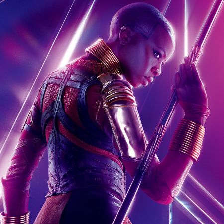 Okoye posing in the poster of Avengers film